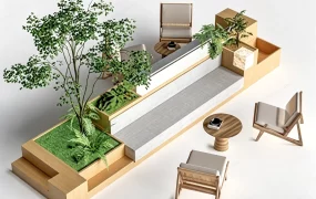 Outdoor Patio Seating With Planter