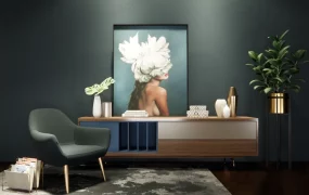 Dark Green Living Room Accent