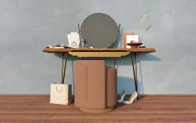 Rustic Makeup Vanity With Stool