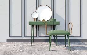 Retro Green Makeup Vanity Set