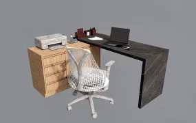 Modern L Shaped Desk And Chair Set