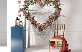 Flower Heart Wedding Backdrop