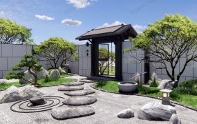 Japanese Front Yard Landscape Idea