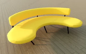 Yellow Curved Sofa