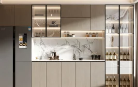 Modern Built In Bar Cabinet Design