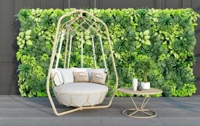 Metal Hanging Chair And Table