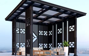 Modern Chinese Patio Pavilion