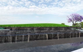 Modern Pond Waterfall Idea