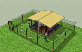 Chicken Coop With Wire Fence