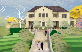 French Country Mansion Exterior