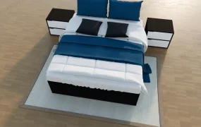 3 Piece Platform Bed And Nightstand Set