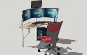 Triple Monitors Computer Desk