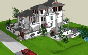 Modern Chinese Mansion On Mountain