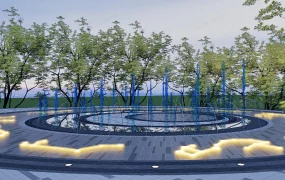 Dry Deck Fountain Design