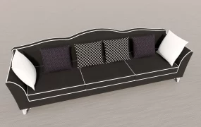 Black Fabric Sofa