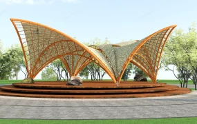 Tropical Park Pergola Shade Structure