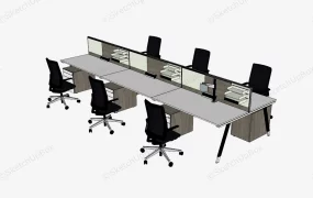 6 Person Workstation Desk