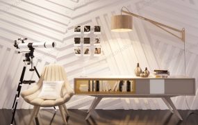 White Accent Wall Design Idea