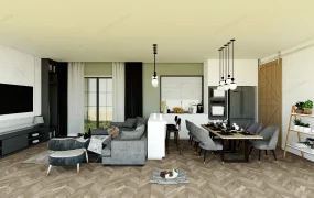 Living Room Dining Room Kitchen Combo Idea