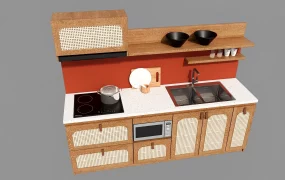 Small Retro Kitchen Cabinet