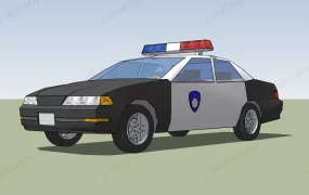 Black And White Police Car