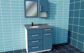 Blue Bathroom Vanity Cabinet
