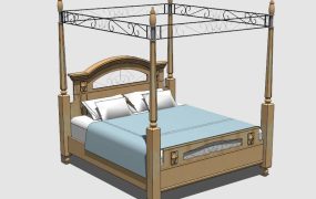 Wood Four Poster Bed