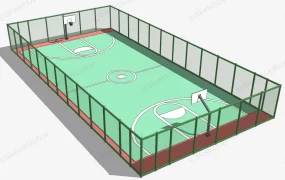 Fence Around Basketball Court