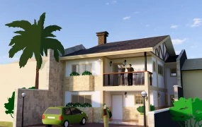 Two Story Suburban House With Balcony SketchUp 3D Model
