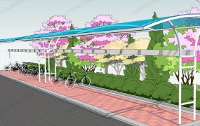 Outdoor Public Bicycle Canopy Shelter