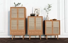 Rattan Door Sideboard Set