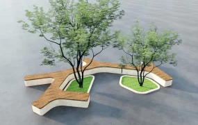 City Park Tree Bench