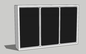 Sliding Door Black Wardrobe