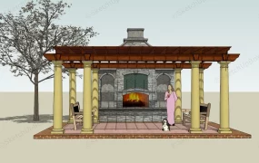 Pergola With Fireplace