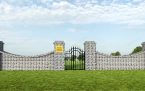 Stone Wall With Garden Gate