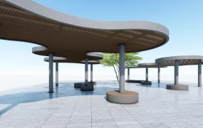 Curvaceous Landscape Pergola