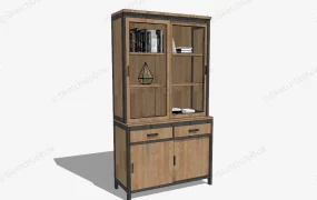 Rustic Wood Bookcase With Doors