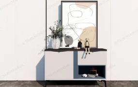 Entryway Console Cabinet Decor Idea
