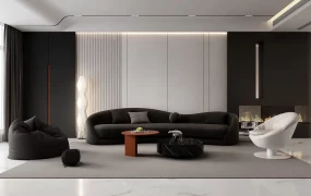 Minimalist Black And White Living Room