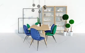 Dining Table Set With Cupboard