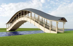 Covered Wooden Foot Bridge