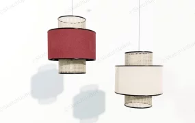 Colored Bamboo Drum Pendant Lights