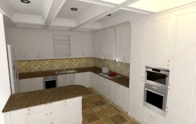 White Kitchen With Island