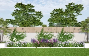 Garden Bed With Privacy Wall
