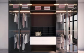 Modern Luxury Glass Wardrobe & Closet System SketchUp 3D Model