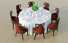 Round Banquet Table Set