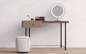 Vanity Table With Mirror And Stool