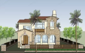 Luxury Two Story Mediterranean Style House