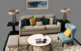 Contemporary Living Room Arrangement