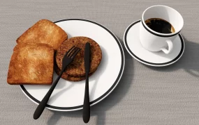 Sliced Bread And Coffee